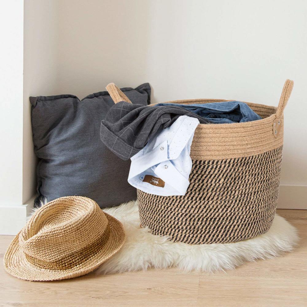 PureHome Cotton Linen Laundry Hamper