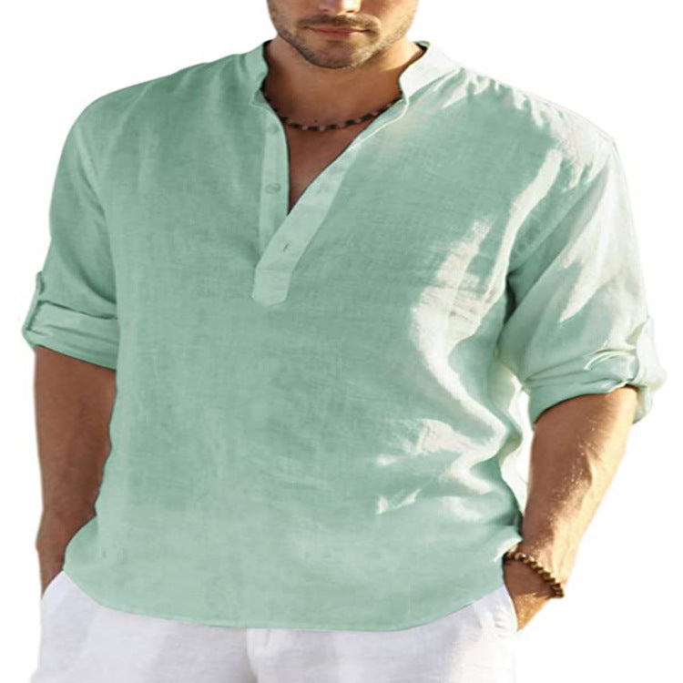 CloudCoton Cotton-Linen Stand Collar Shirt - product image 6