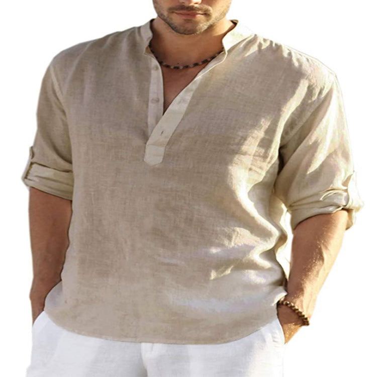 CloudCoton Cotton-Linen Stand Collar Shirt - product image 5