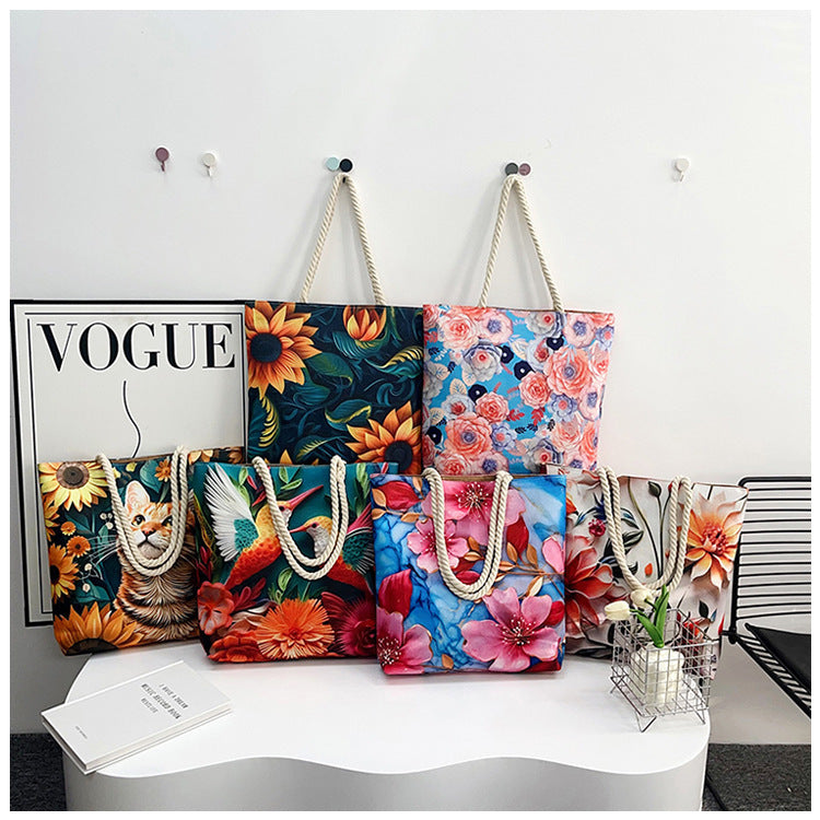 Simple Canvas Linen Cotton Shoulder Bag