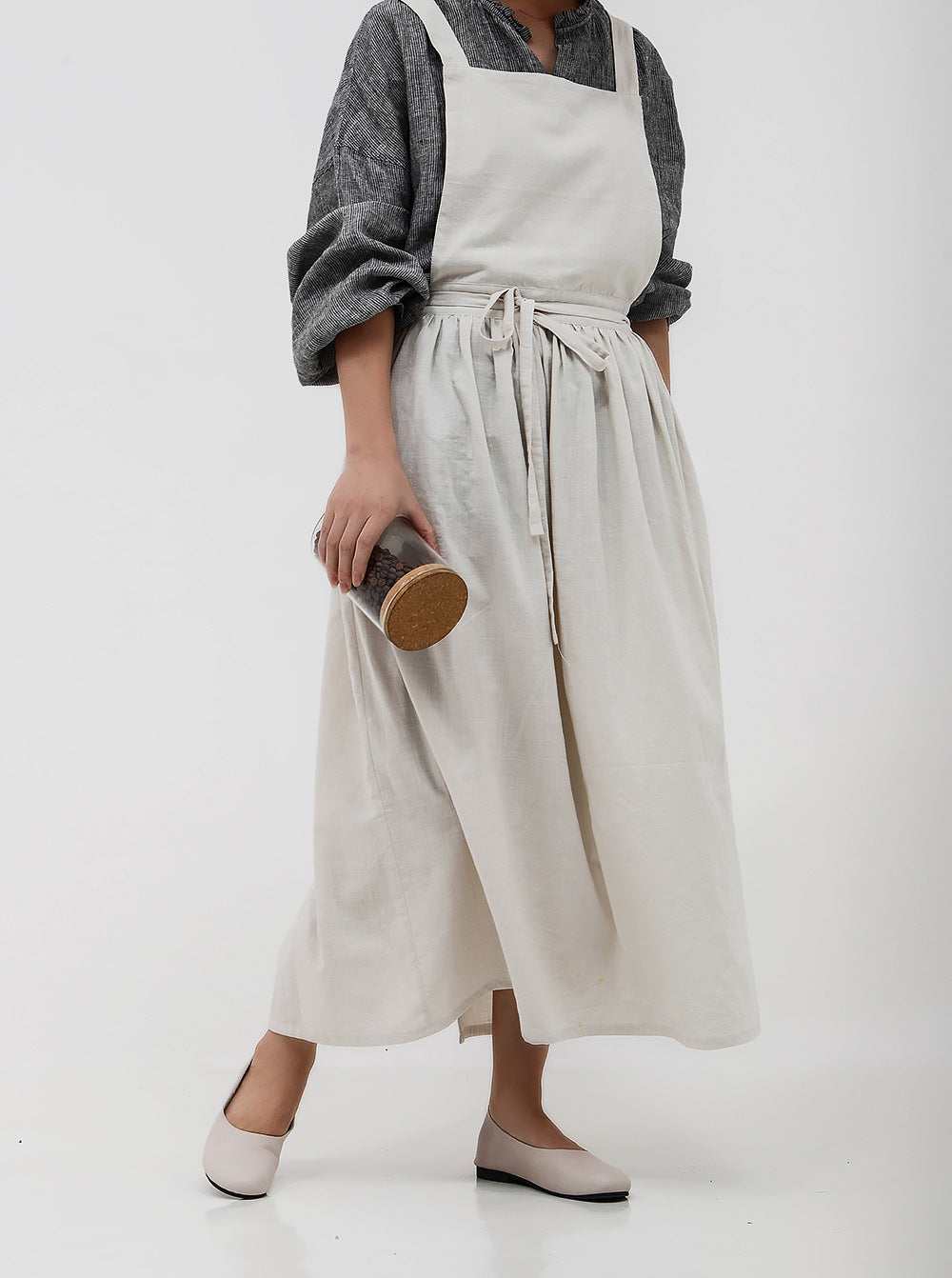 LuxeKitchen Cotton Linen Apron - Cloud Coton cotton product image