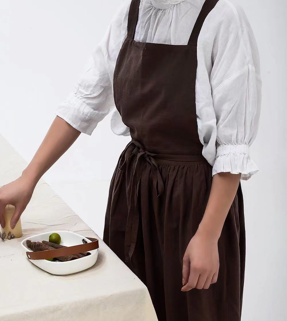 LuxeKitchen Cotton Linen Apron - Cloud Coton cotton product image