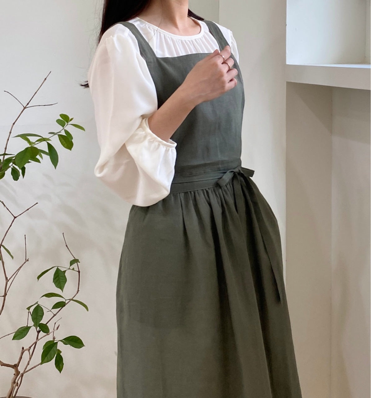 LuxeKitchen Cotton Linen Apron - Cloud Coton cotton product image