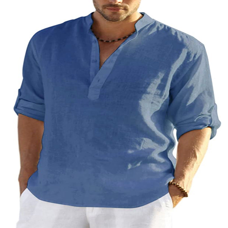 CloudCoton Cotton-Linen Stand Collar Shirt - product image 8