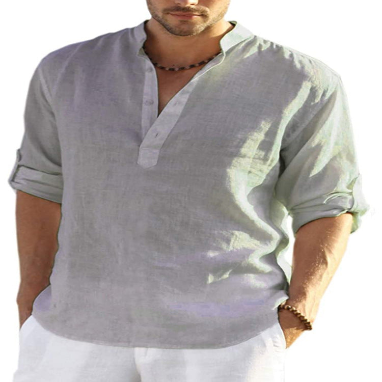 CloudCoton Cotton-Linen Stand Collar Shirt - product image 12